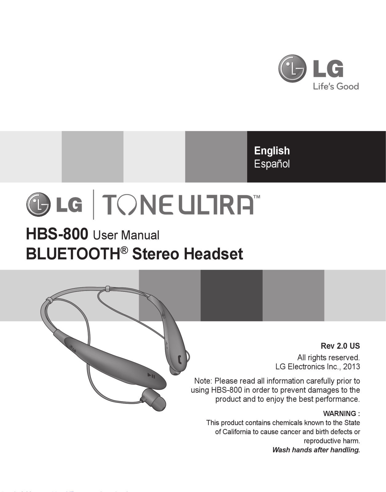 LG HBS-800 User Manual