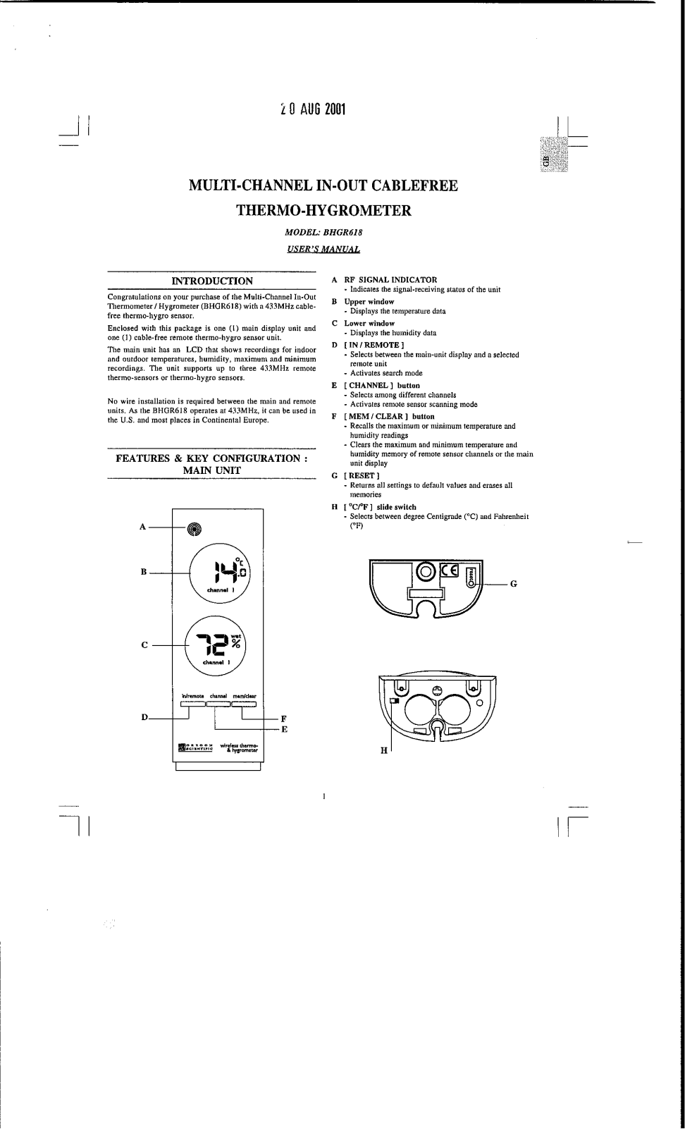 IDT Technology BHGR228 01 User Manual