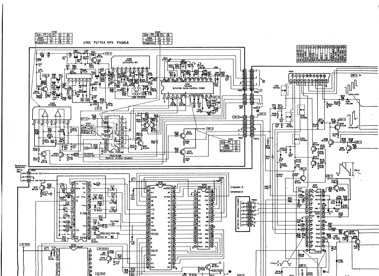 Toshiba 285D8D Cirquit Diagram