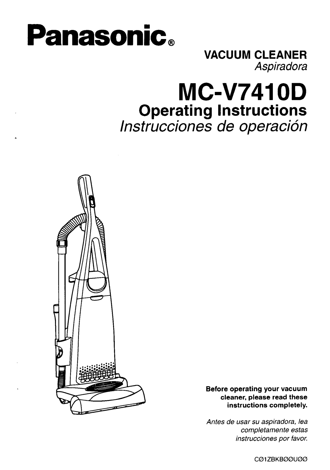 Panasonic mc-v7410 Operation Manual