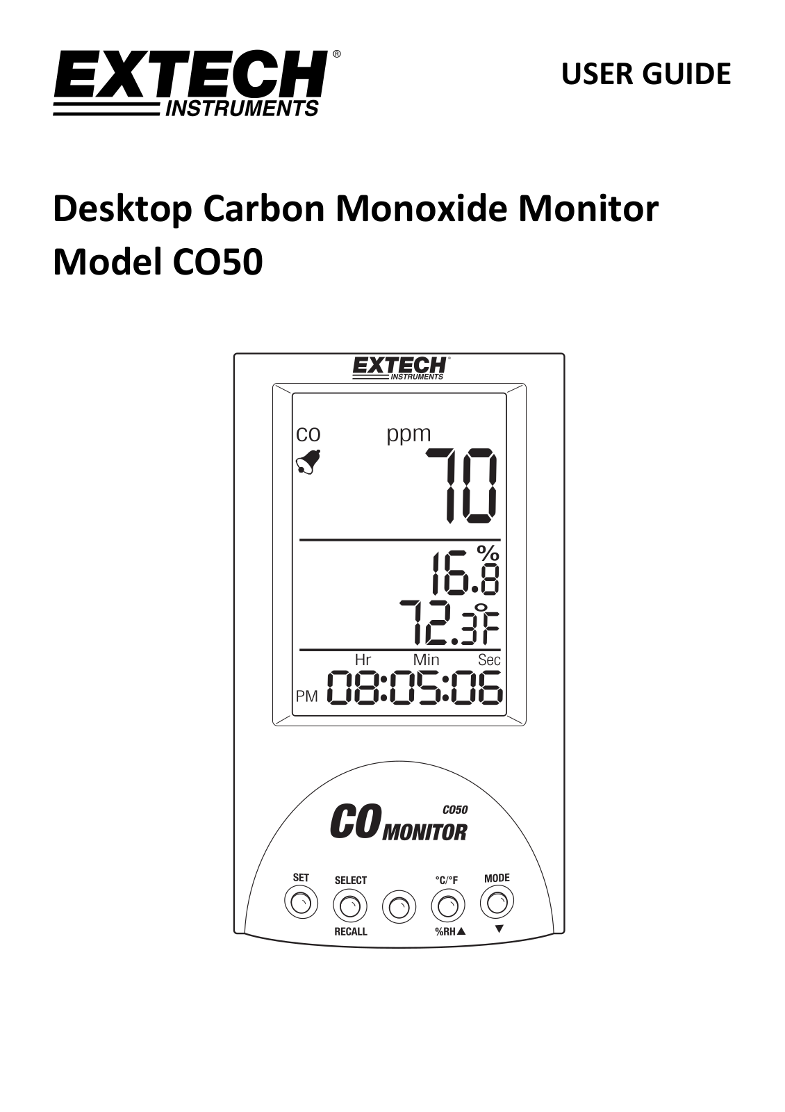 Extech CO50 Operating Manual