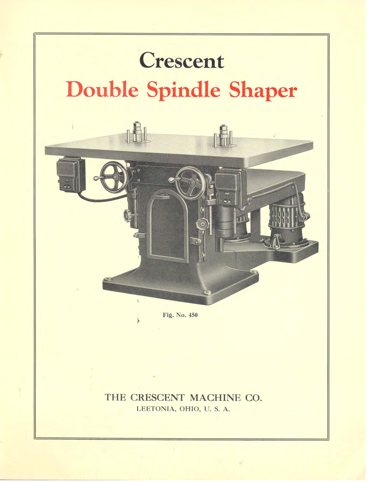 Crescent Machine Crescent Double Disk Shaper Shapers - ManualMachine.com
