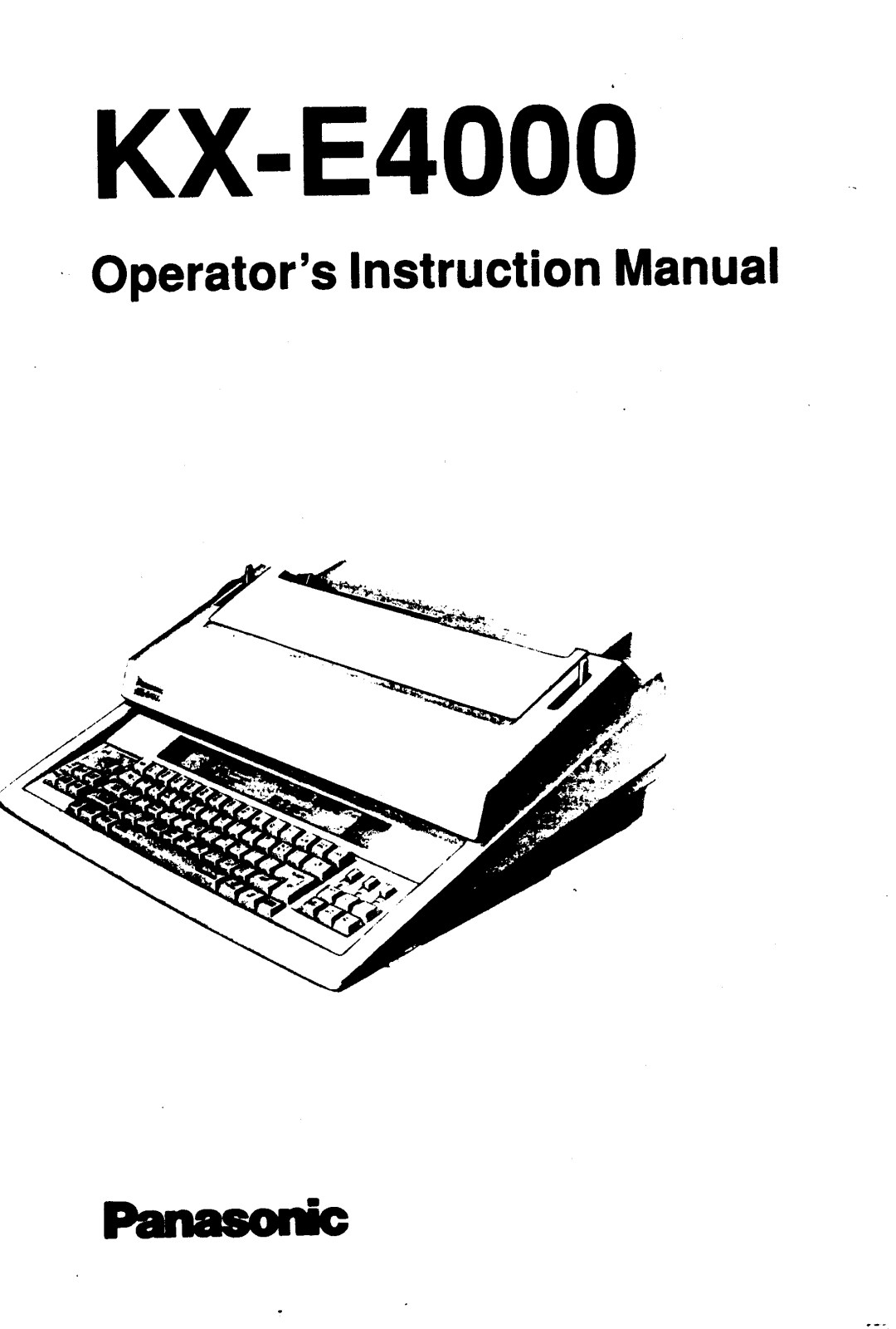 Panasonic kx-f4000 Operation Manual