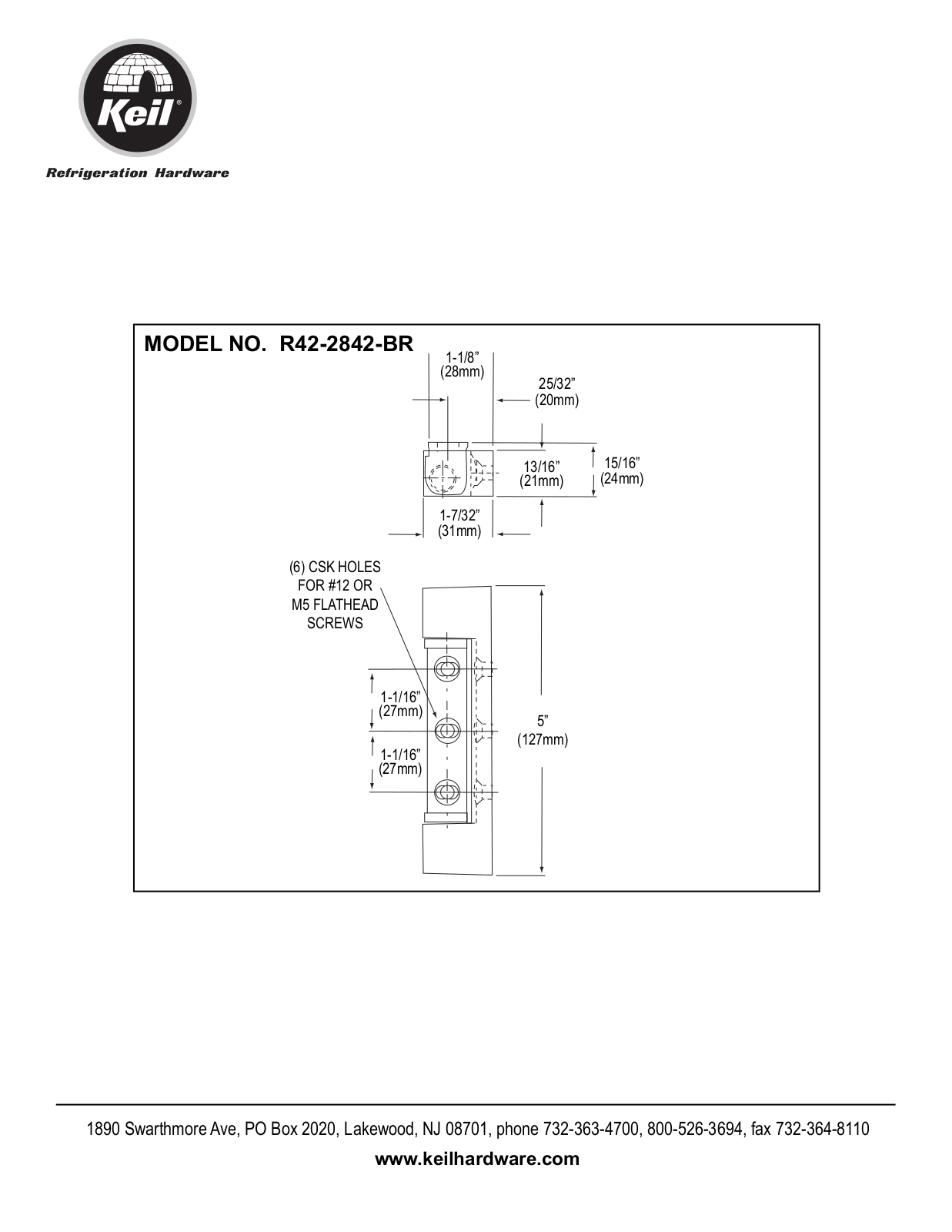 Component Hardware R42-2842-BR User Manual