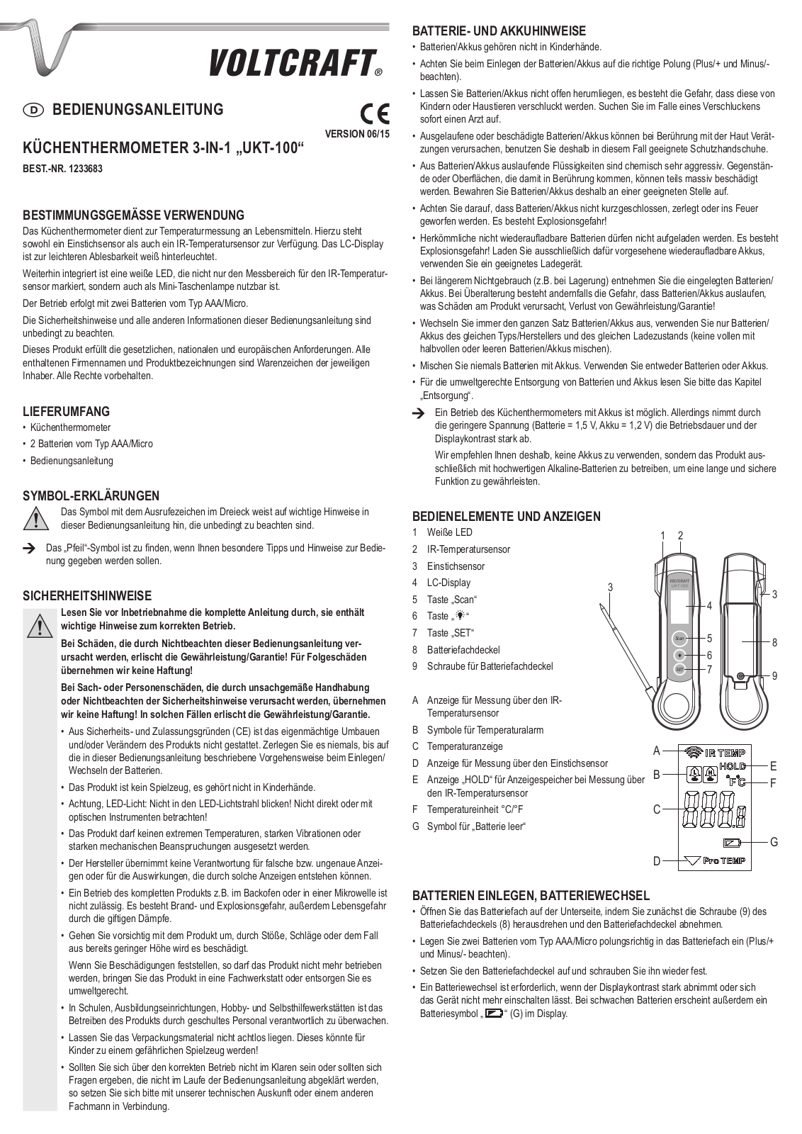 VOLTCRAFT UKT-100 User guide