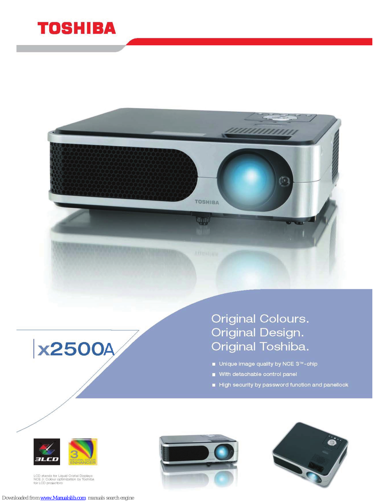 Toshiba TLP-X2500A, X2500A Specifications - ManualMachine.com