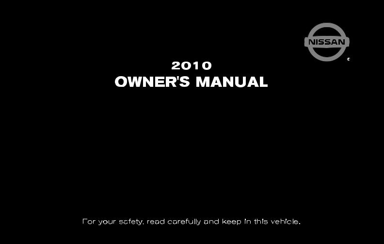 Nissan GT-R 2010, R35-D, GT-R Sports Sedan 2010 User Manual