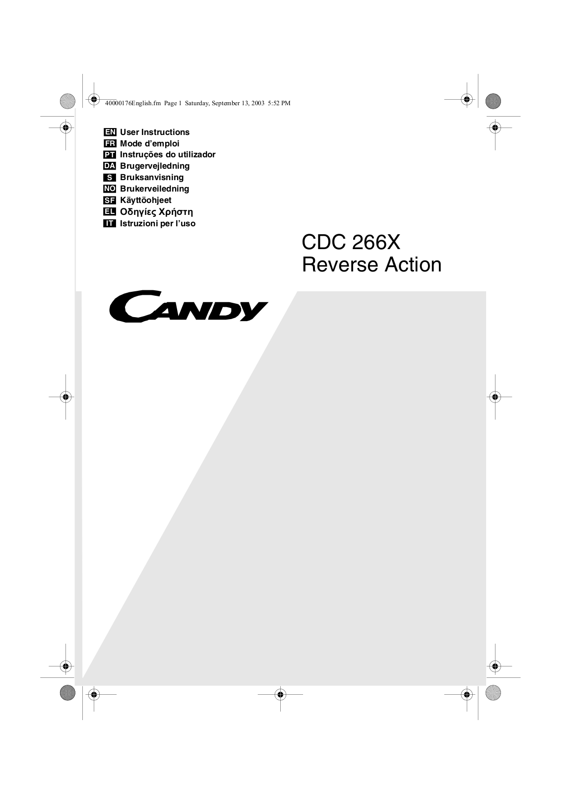 Candy AB CDC 266X User Manual