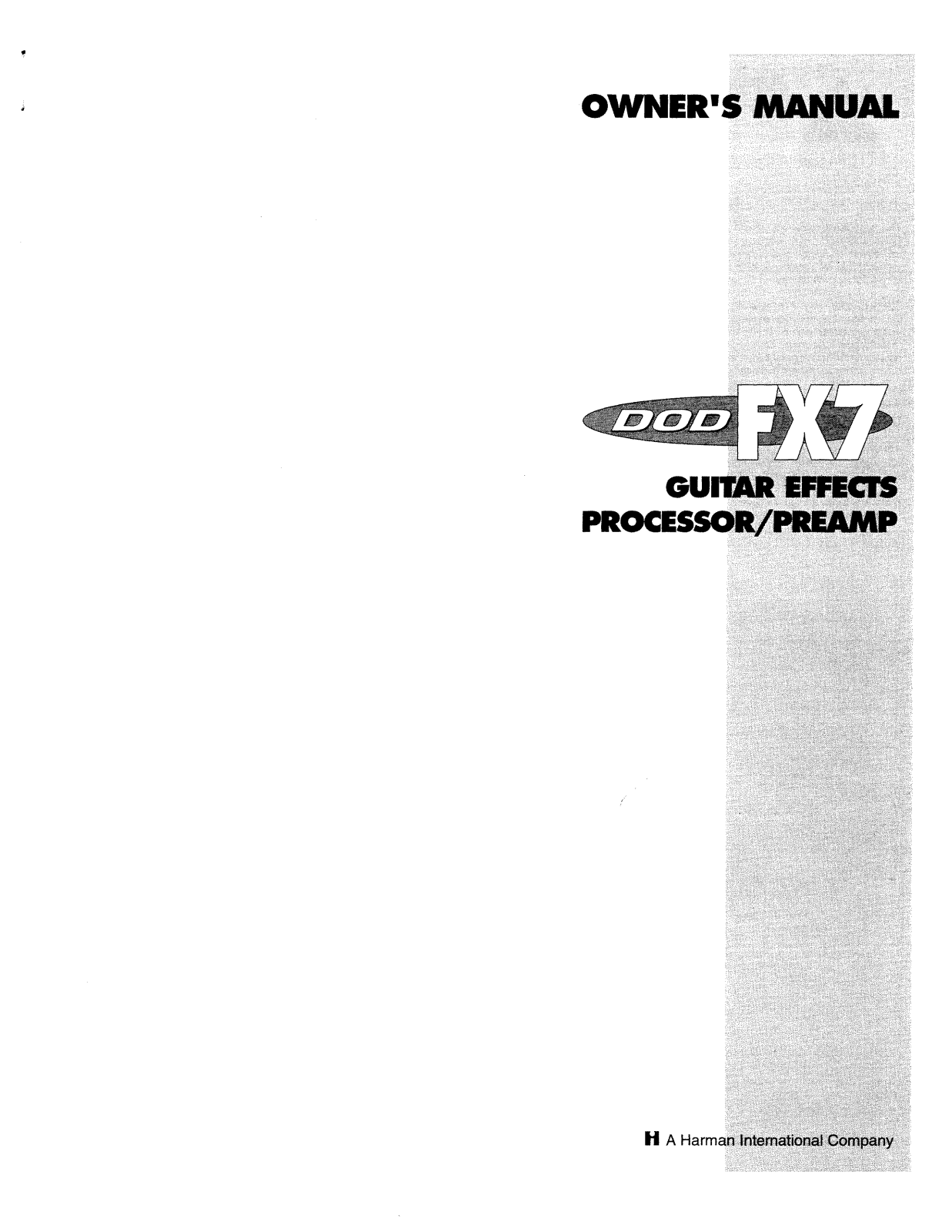 DigiTech FX7 User Manual