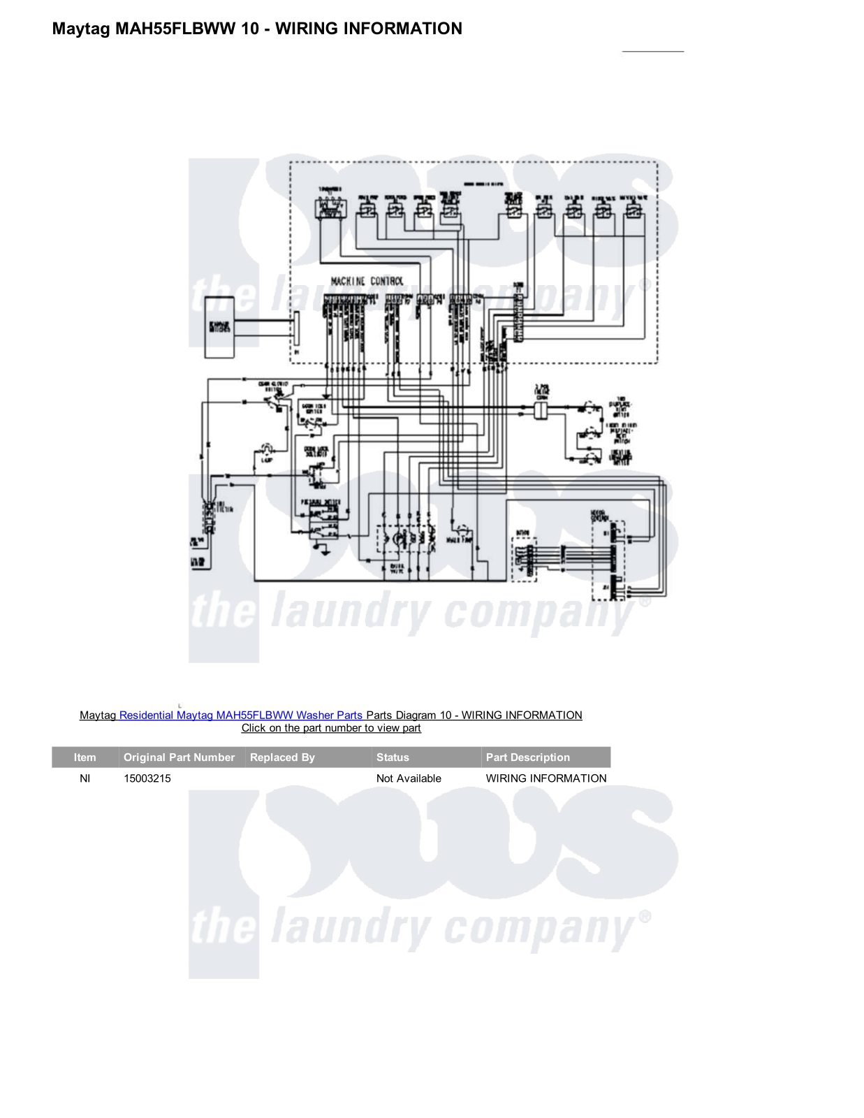 Maytag MAH55FLBWW Parts Diagram