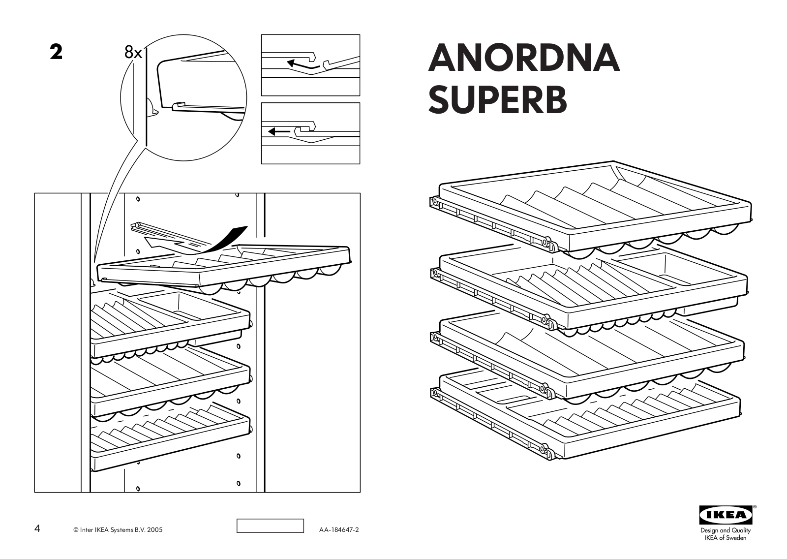 IKEA ANORDNA SUPERB PULL-OUT UNIT S4 16X15 Assembly Instruction