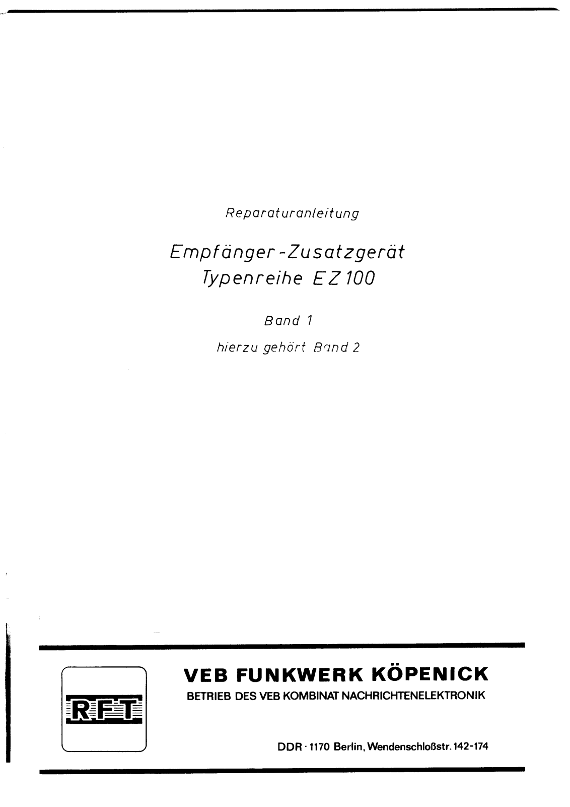 RFT EZ100 Service Manual - ManualMachine.com