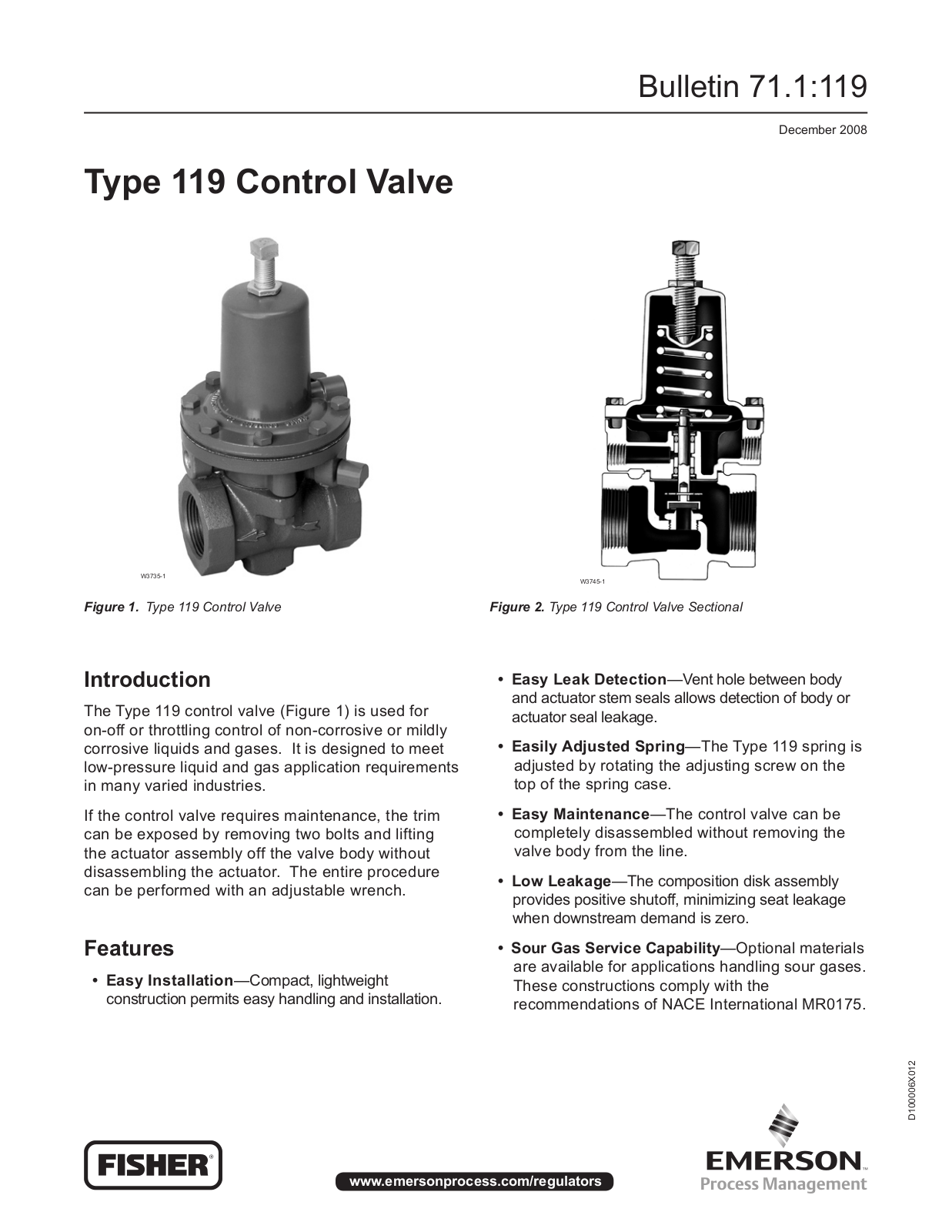 Emerson 119 Data Sheet