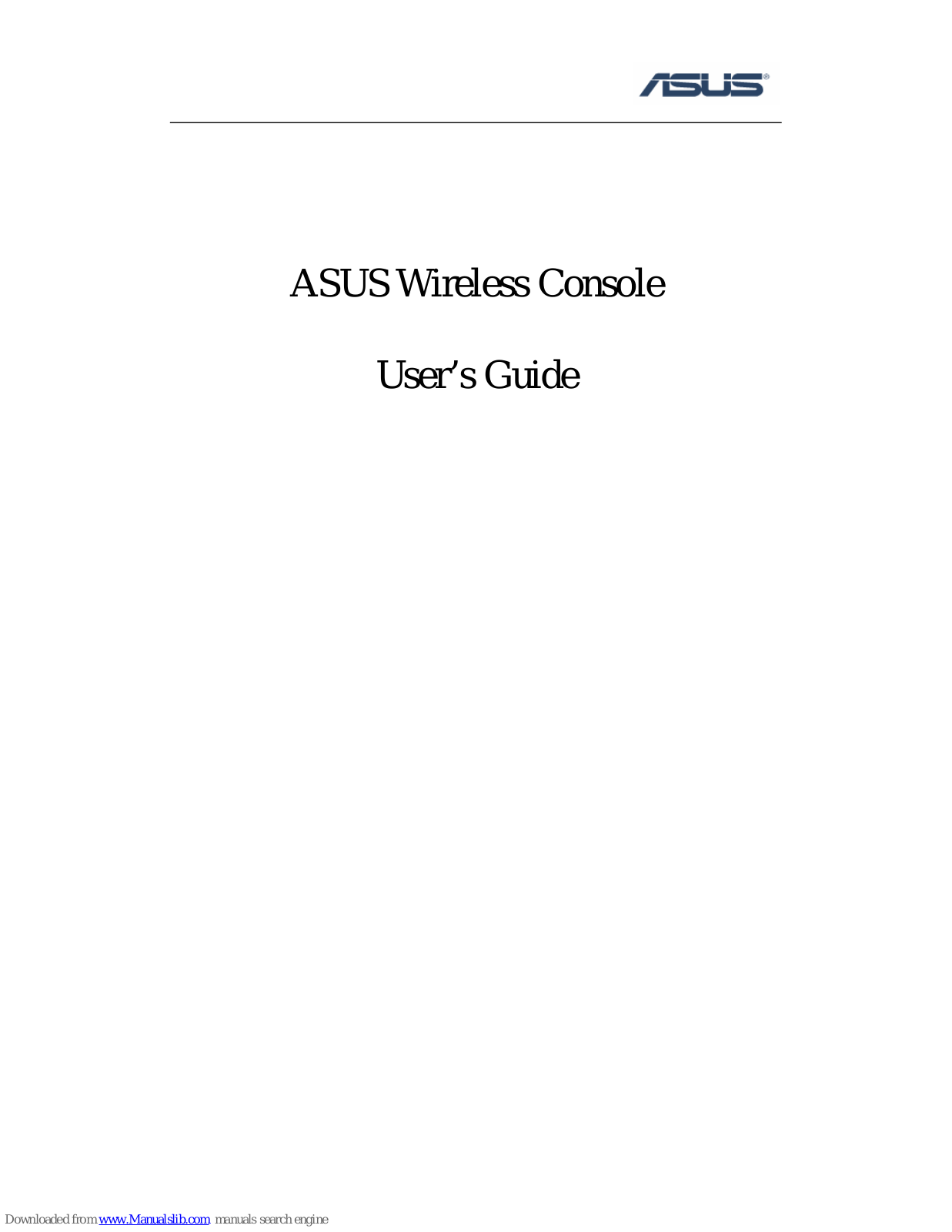 Asus Wireless Console User Manual - ManualMachine.com
