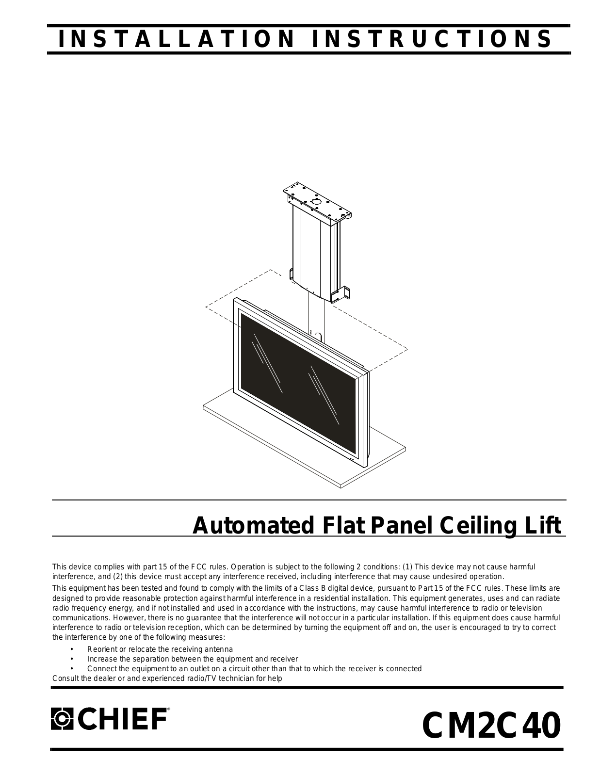 Chief Manufacturing CM2C40 User Manual