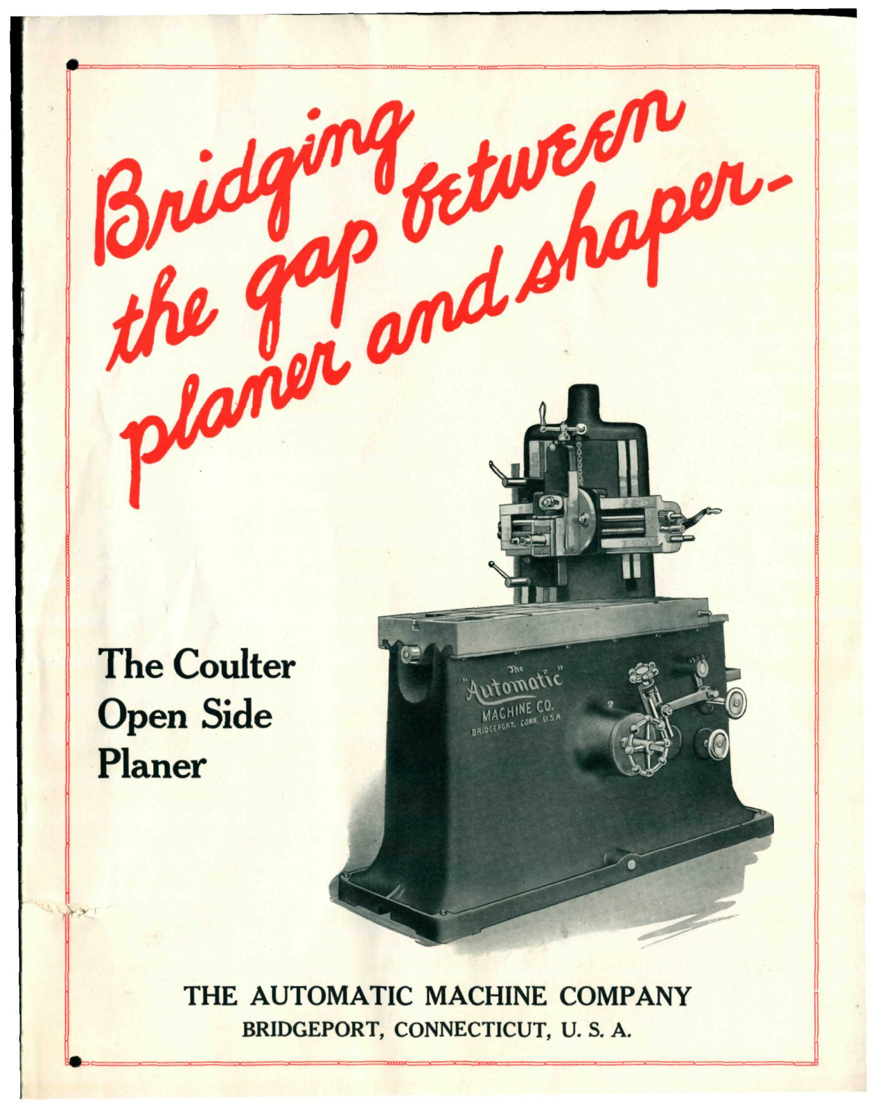 Automatic Machine Bridging the gap between planer and shaper General Line Catalogs - ManualMachine.com