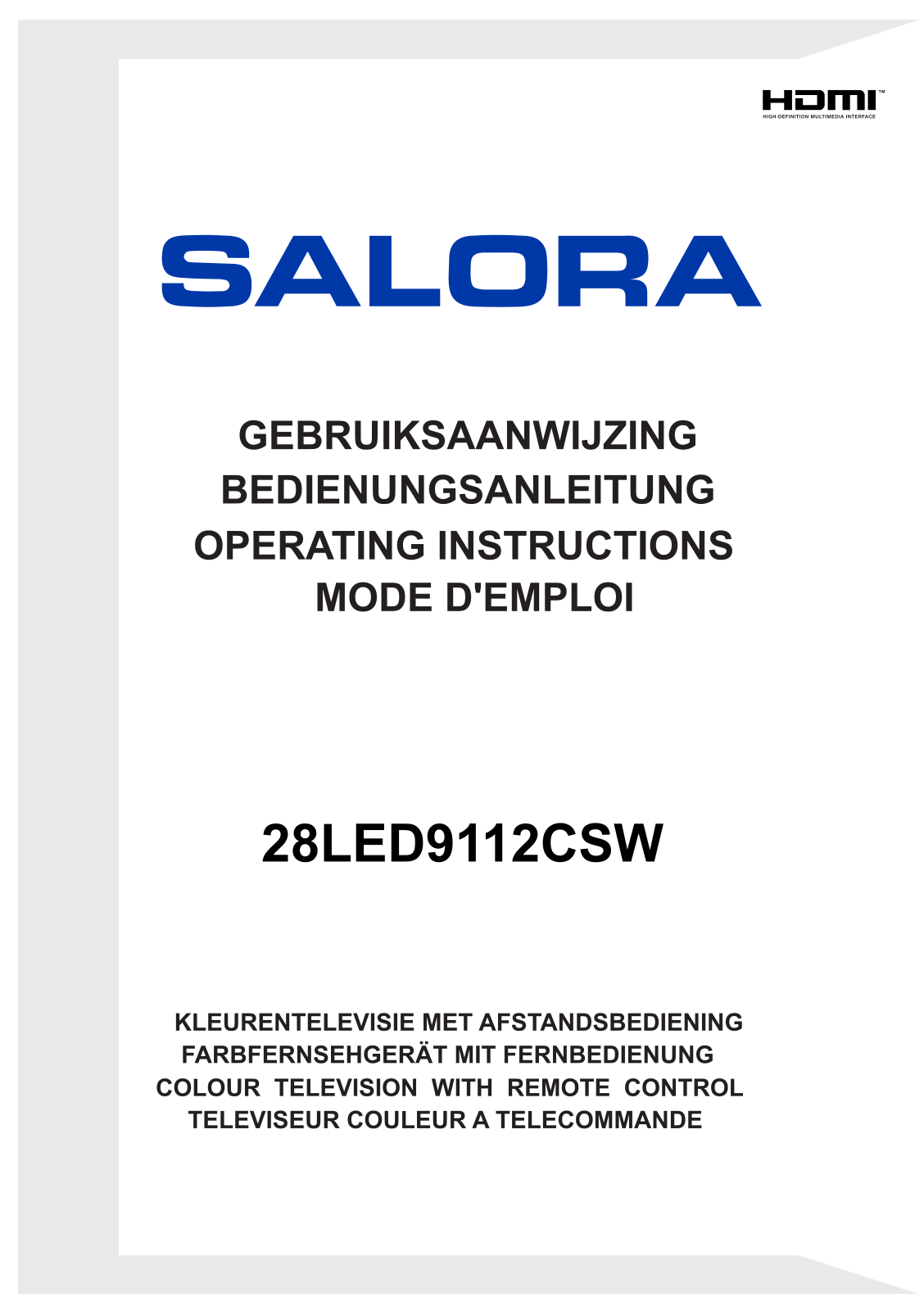 Salora 28LED9112CSW User Manual