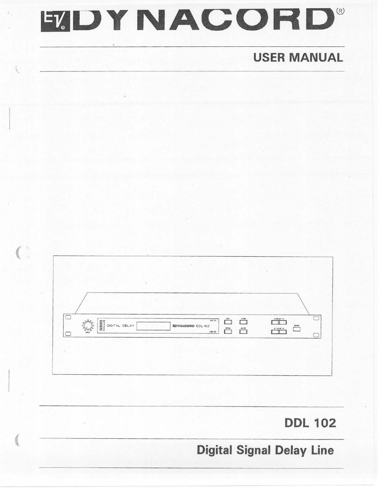 Dynacord DDL-102 Owners manual