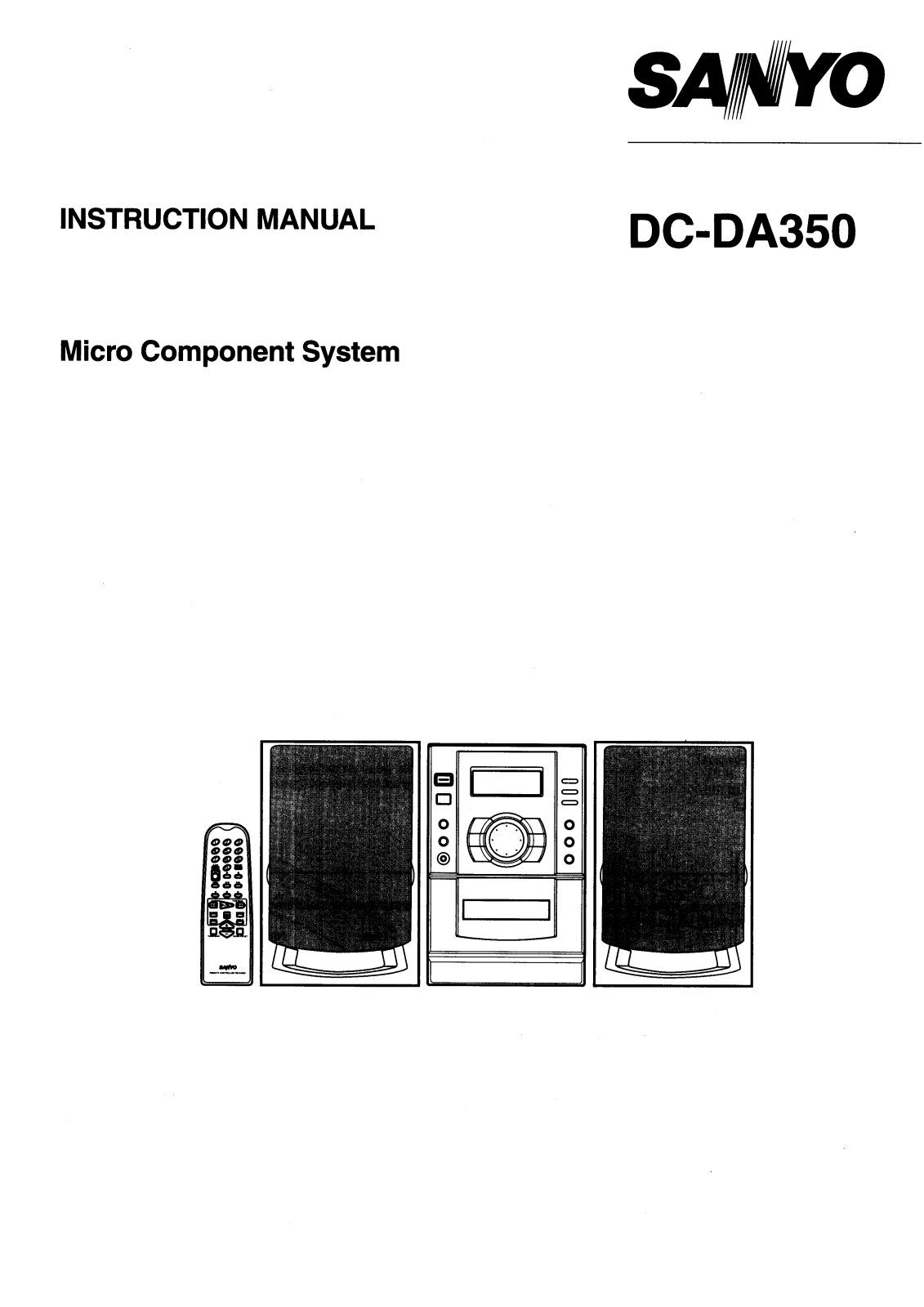 Sanyo DC-DA350 Instruction Manual