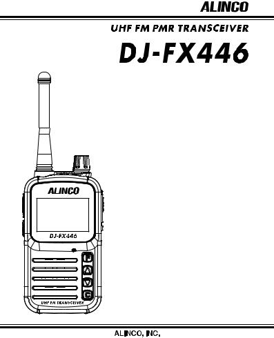 Alinco DJ-FX 446 User manual