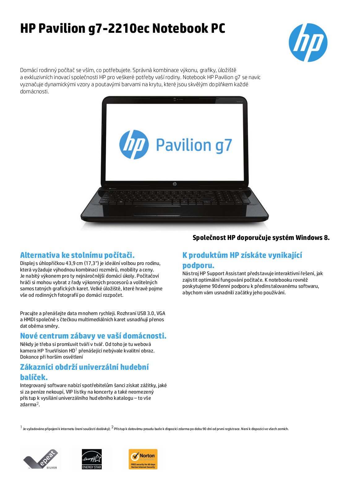 HP Pavilion g7-2210ec User Manual