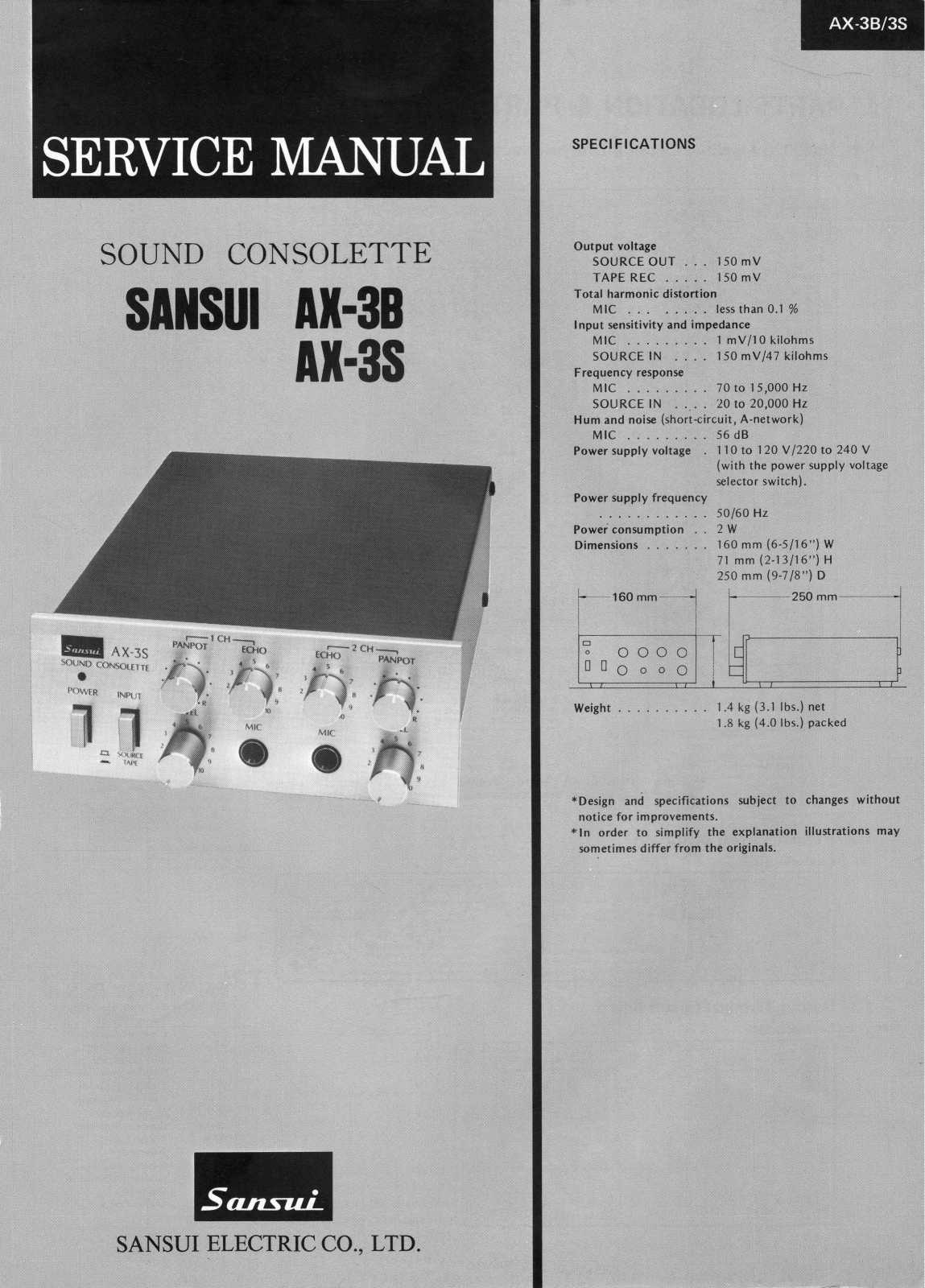 Sansui AX-3-B Service Manual