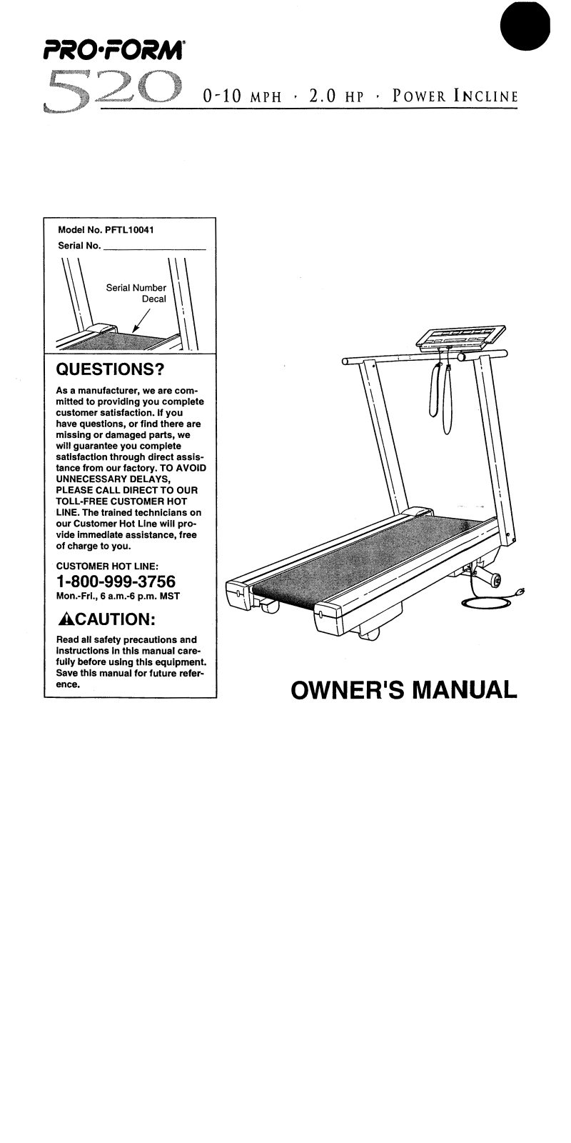 ProForm PFTL10041 User Manual