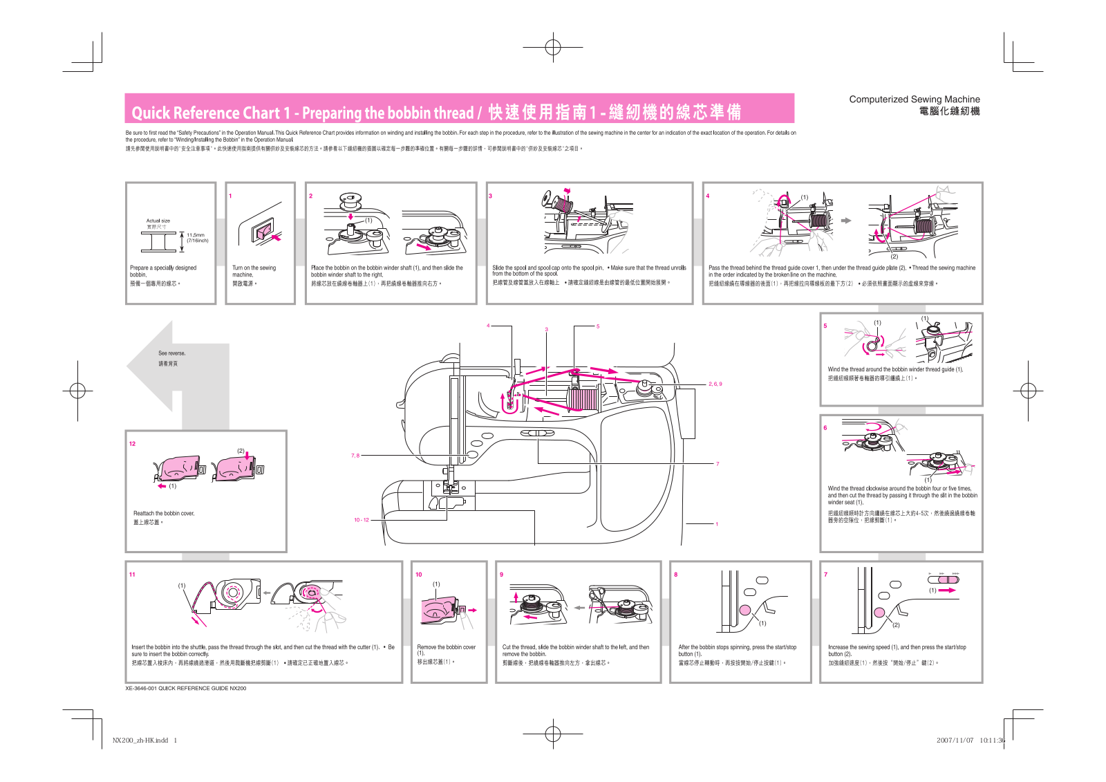 Brother NX-200, NX-200QE Quick Reference Guide