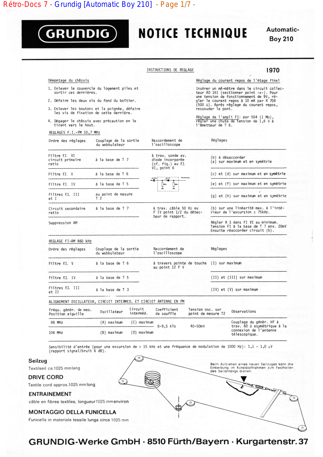 Grundig Automatic-Boy-210 Service Manual