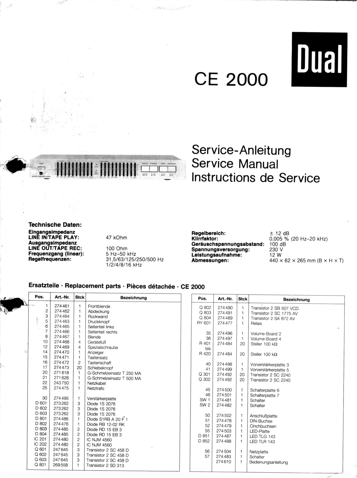 Dual CE-2000 Service manual