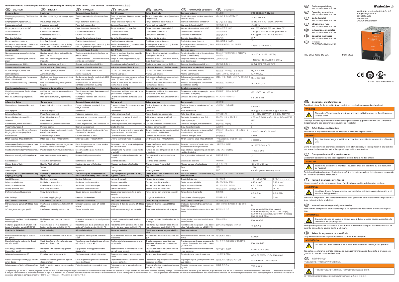 Weidmüller 1469550000 User guide