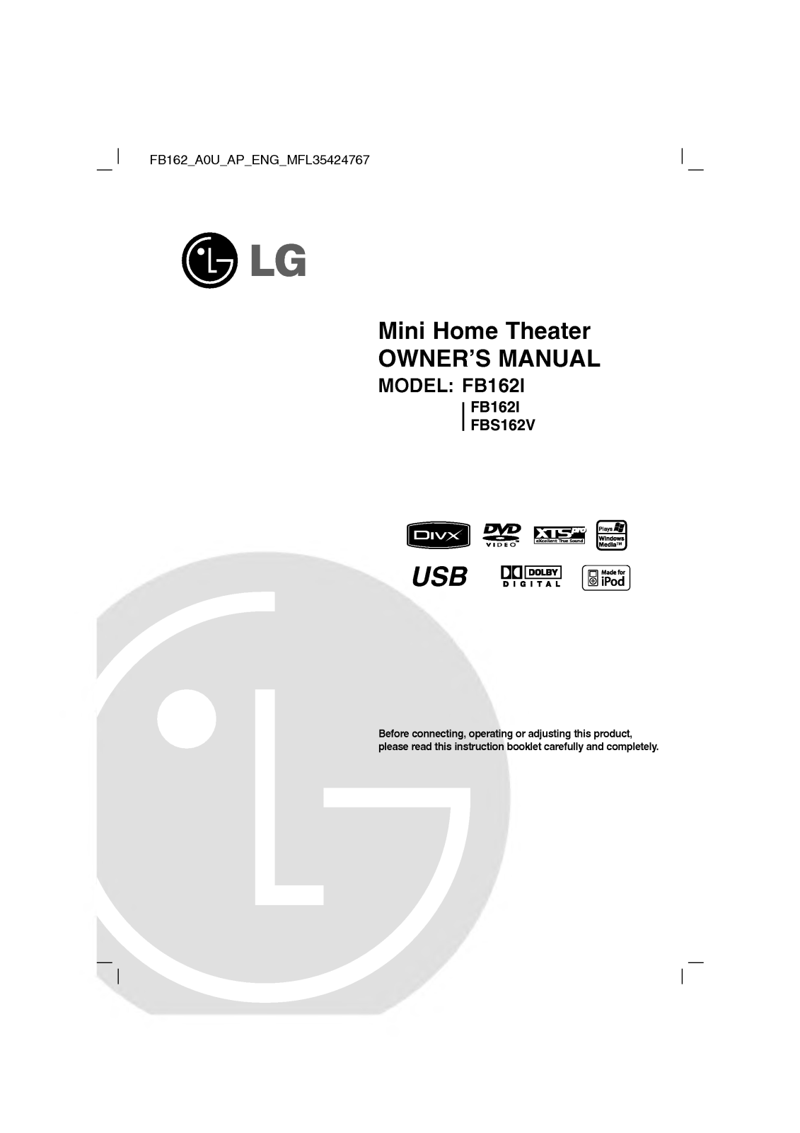 LG FB162I User Manual