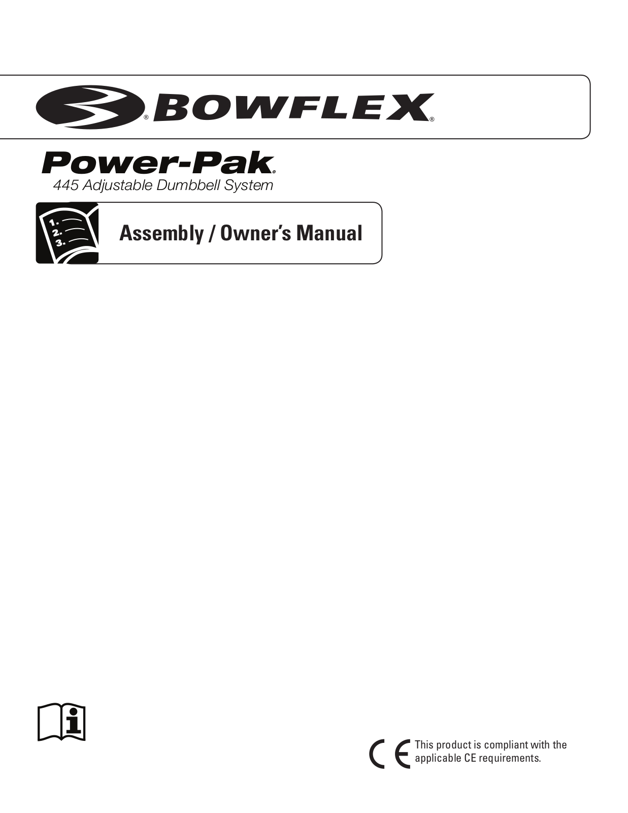 Bowflex Power-Pak 445 Dumbbells Owner's Manual