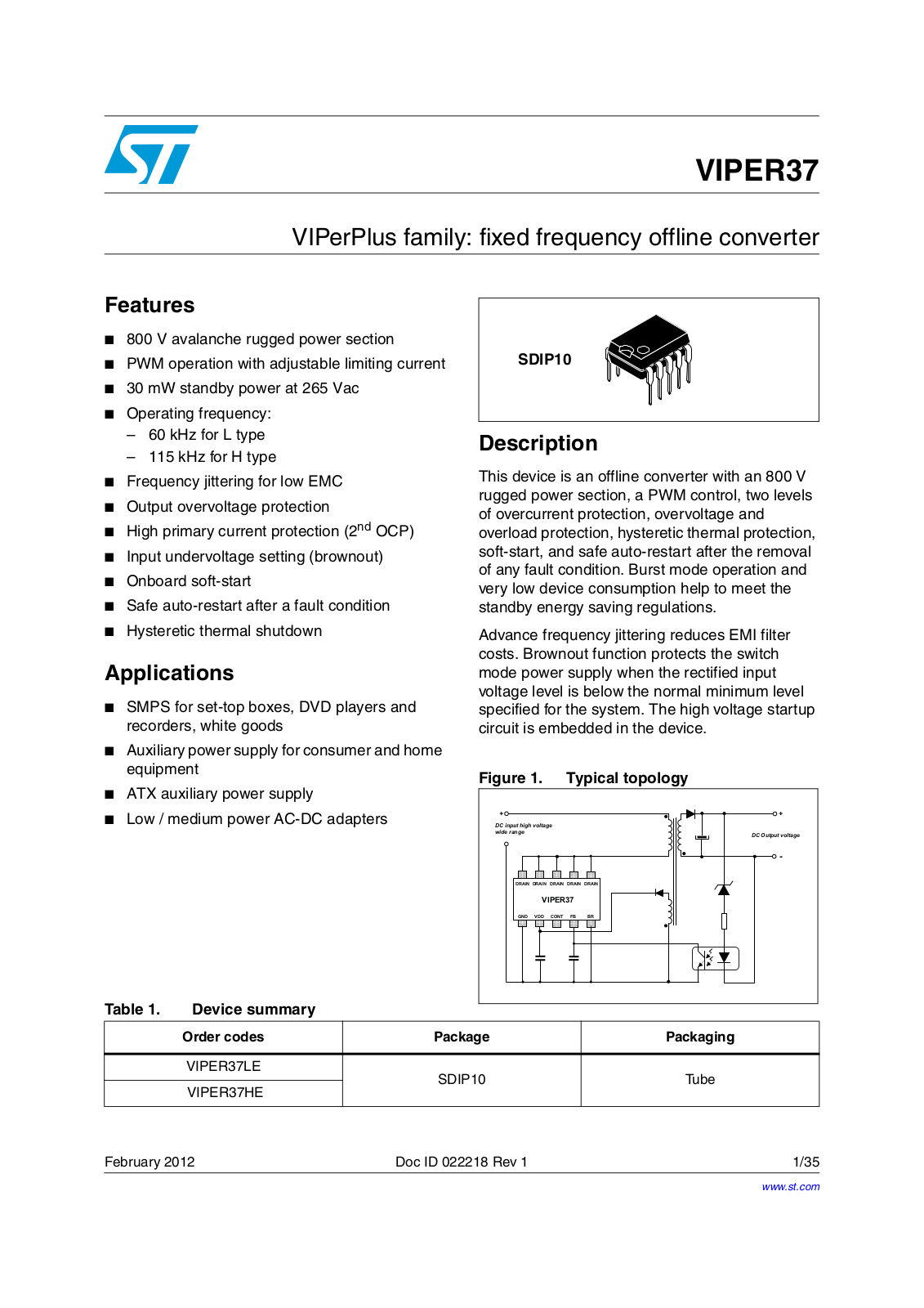 ST VIPER37 User Manual