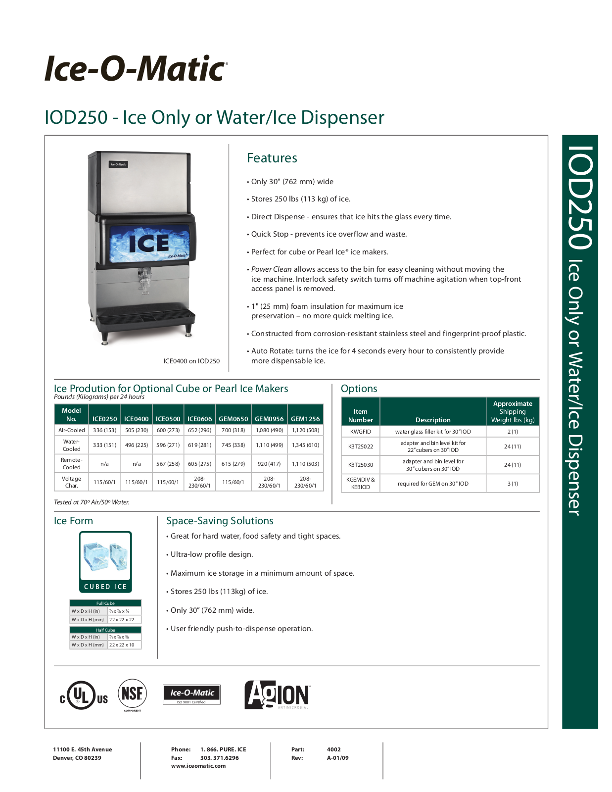 Ice-O-Matic IOD 250 User Manual