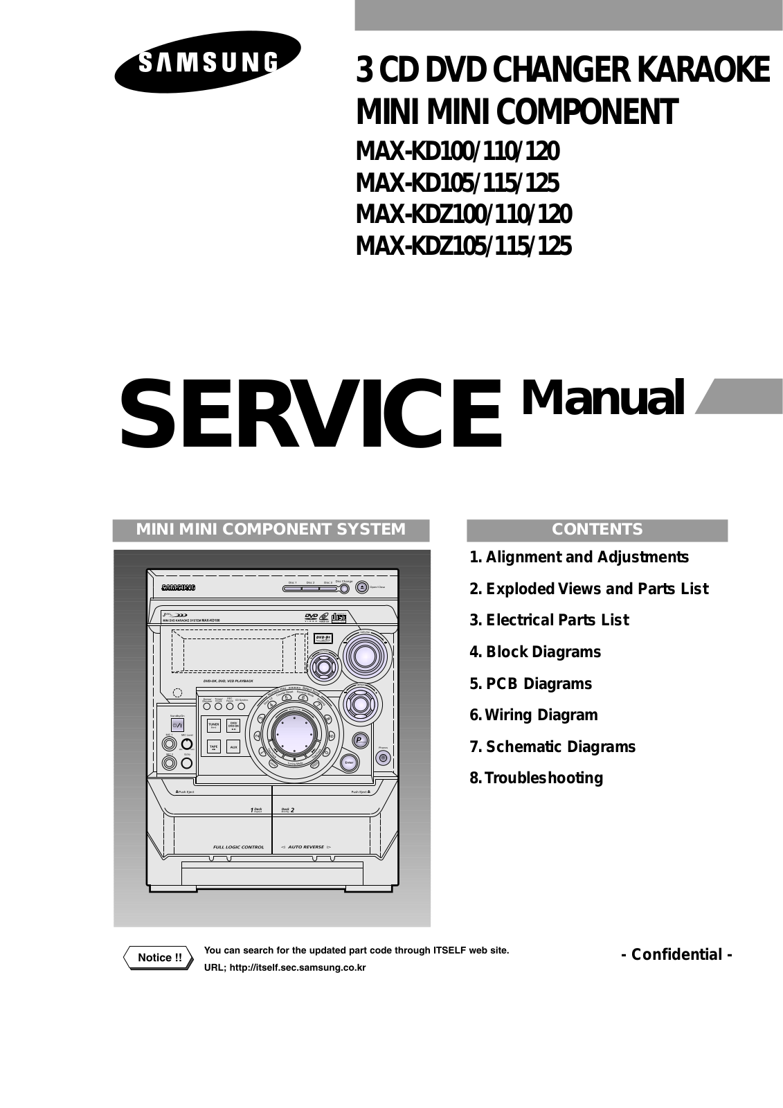 SAMSUNG MAX-KD100, MAX-KD105, MAX-KD110, MAX-KD115, MAX-KD120 Service Manual