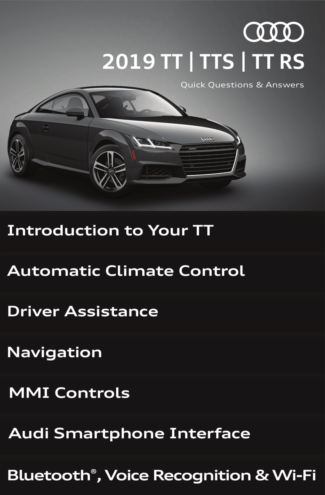 Audi TT 2019, TTS 2019, TT RS 2019 User Manual