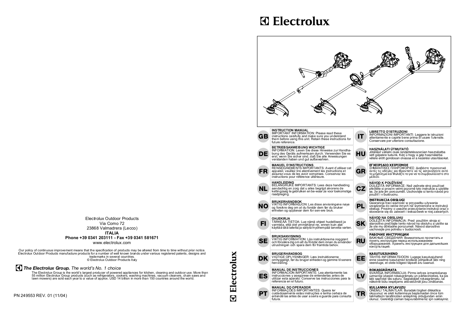 Electrolux B 300L, B 250L, B 300EX, B 300TRIO, B 300B Manual