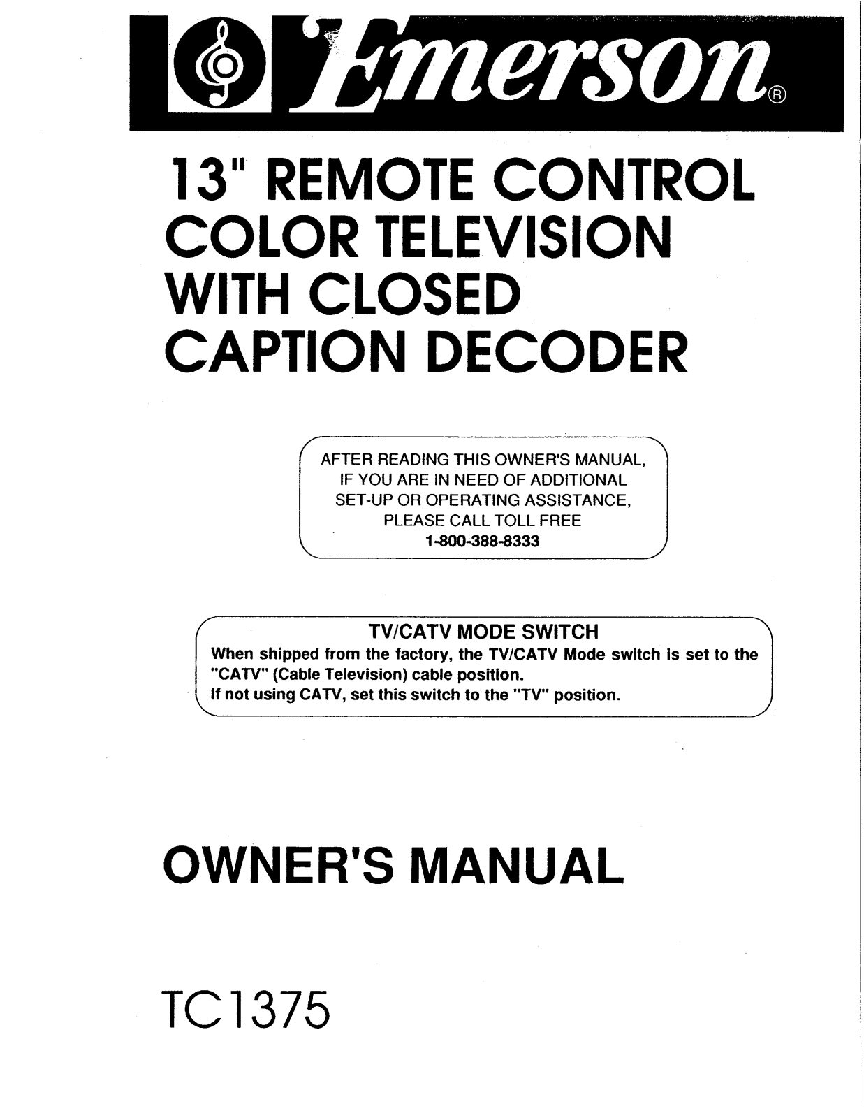 EMERSON TC1375 User Manual