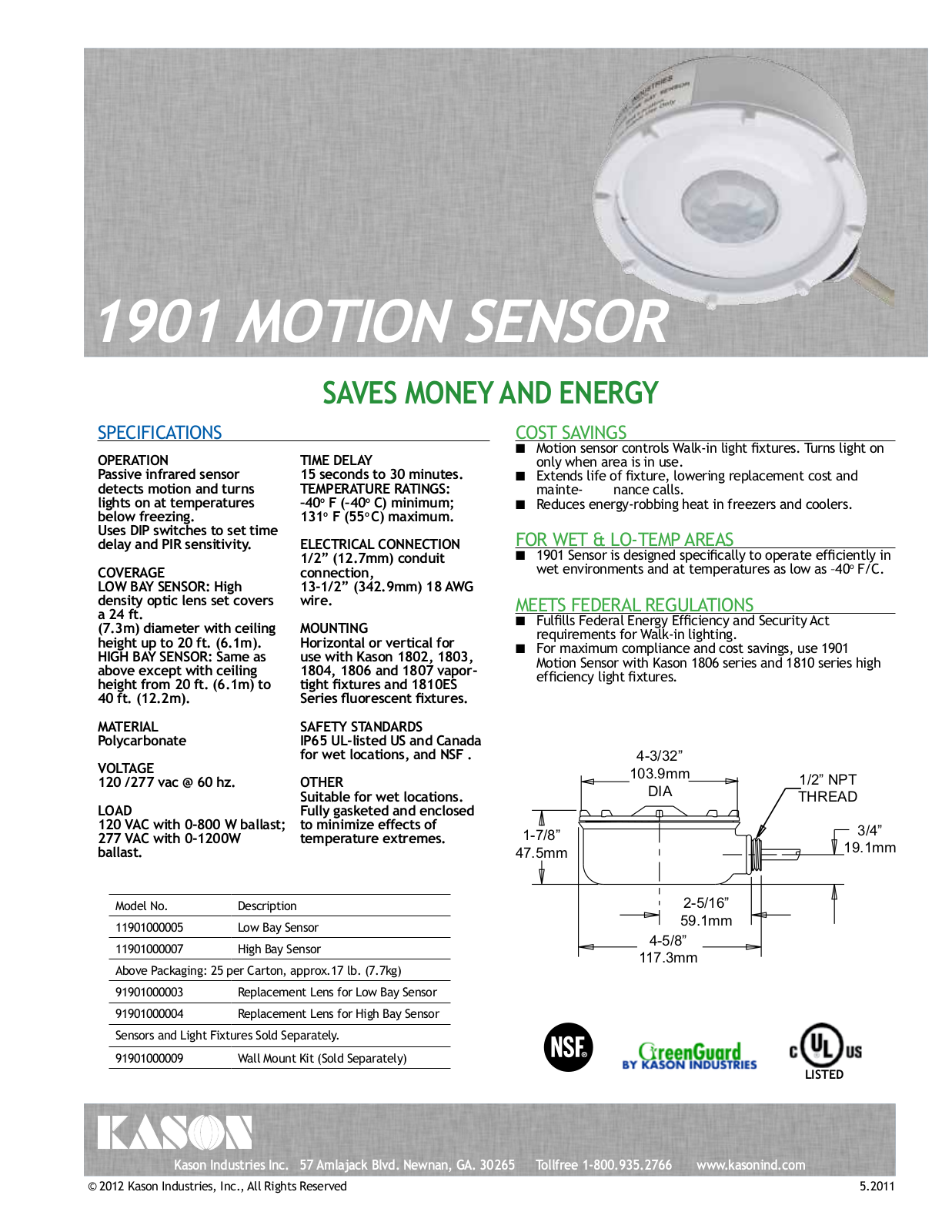 Kason 91901000003 User Manual