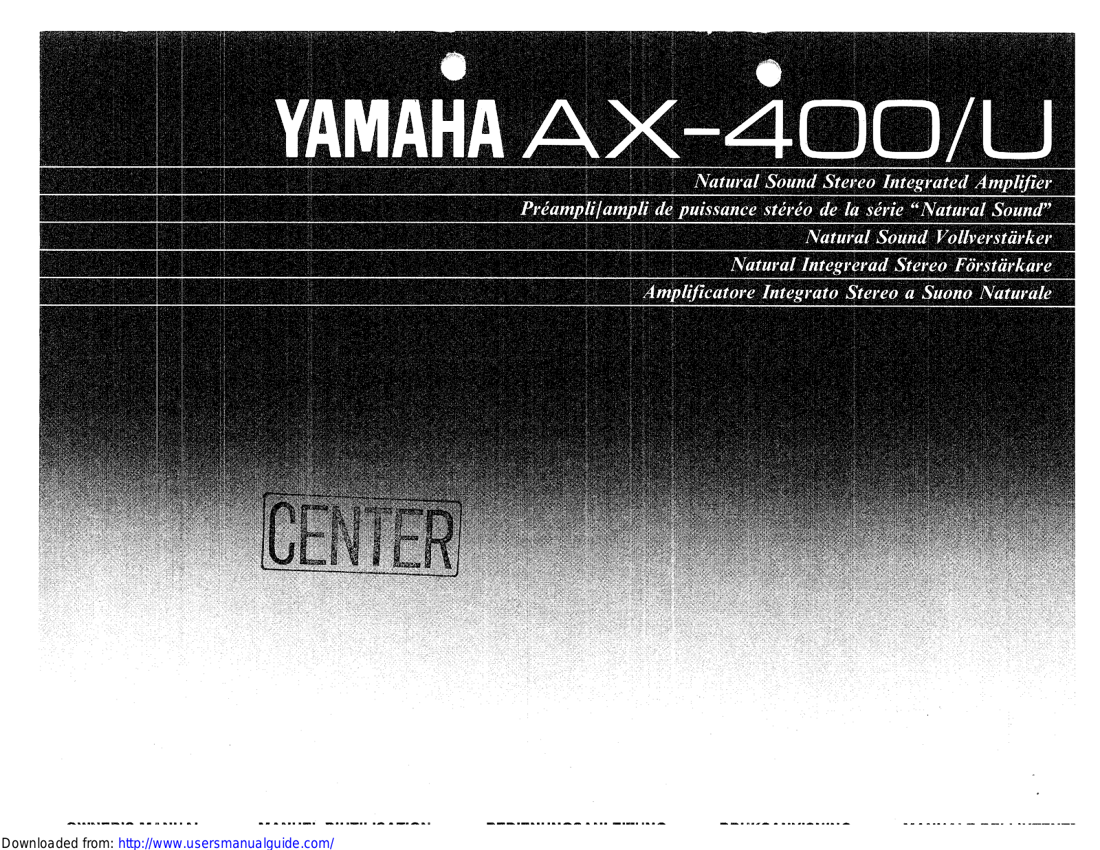 Yamaha Audio AX-400 User Manual