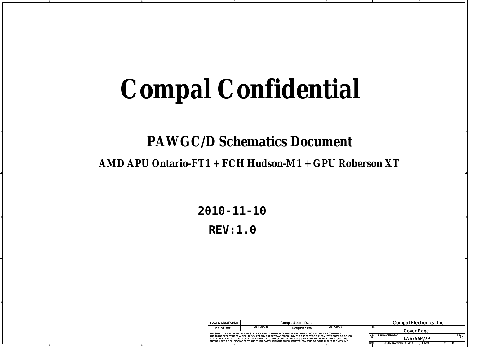 Compal LA-6755P PAWGC, LA-6757P PAWGD Schematic