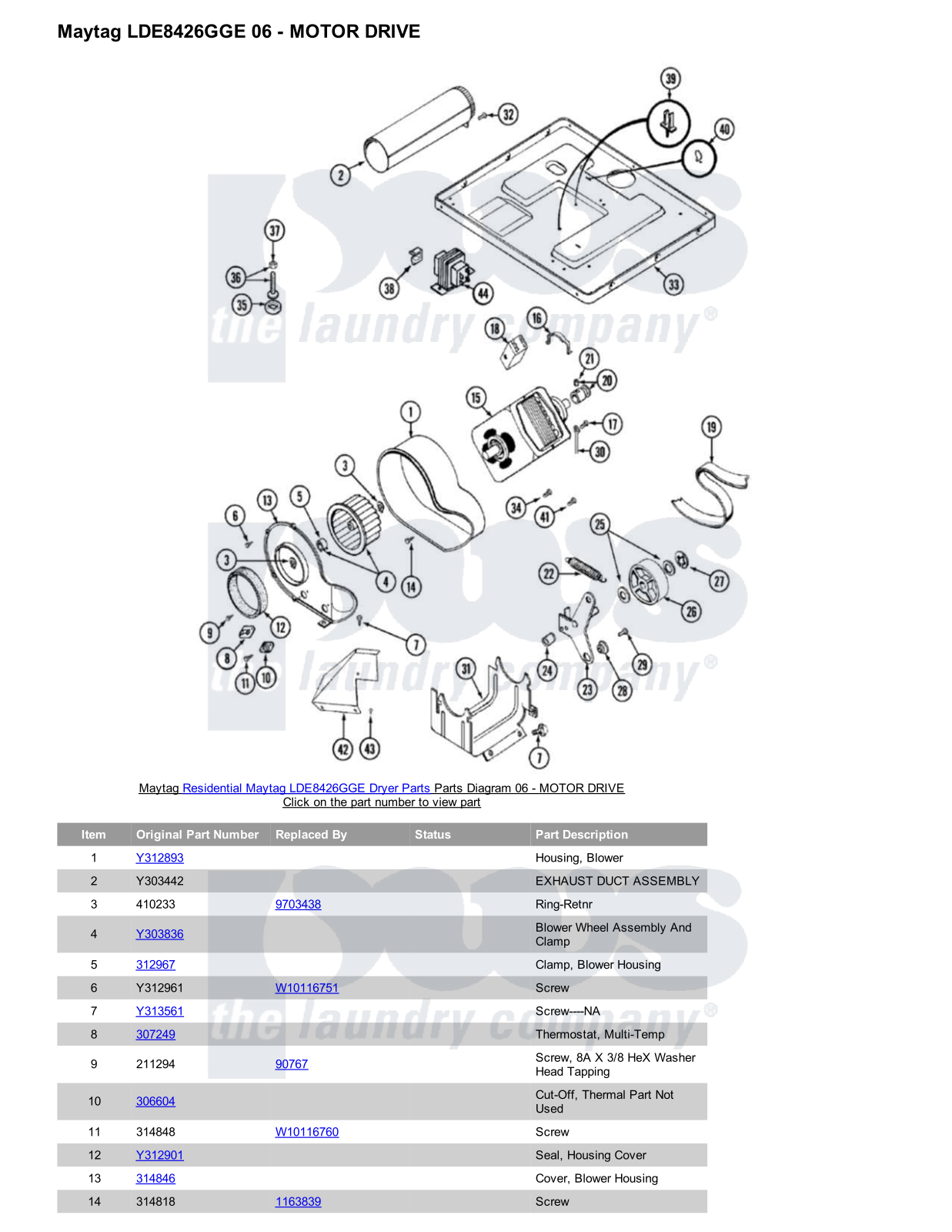 Maytag LDE8426GGE Parts Diagram