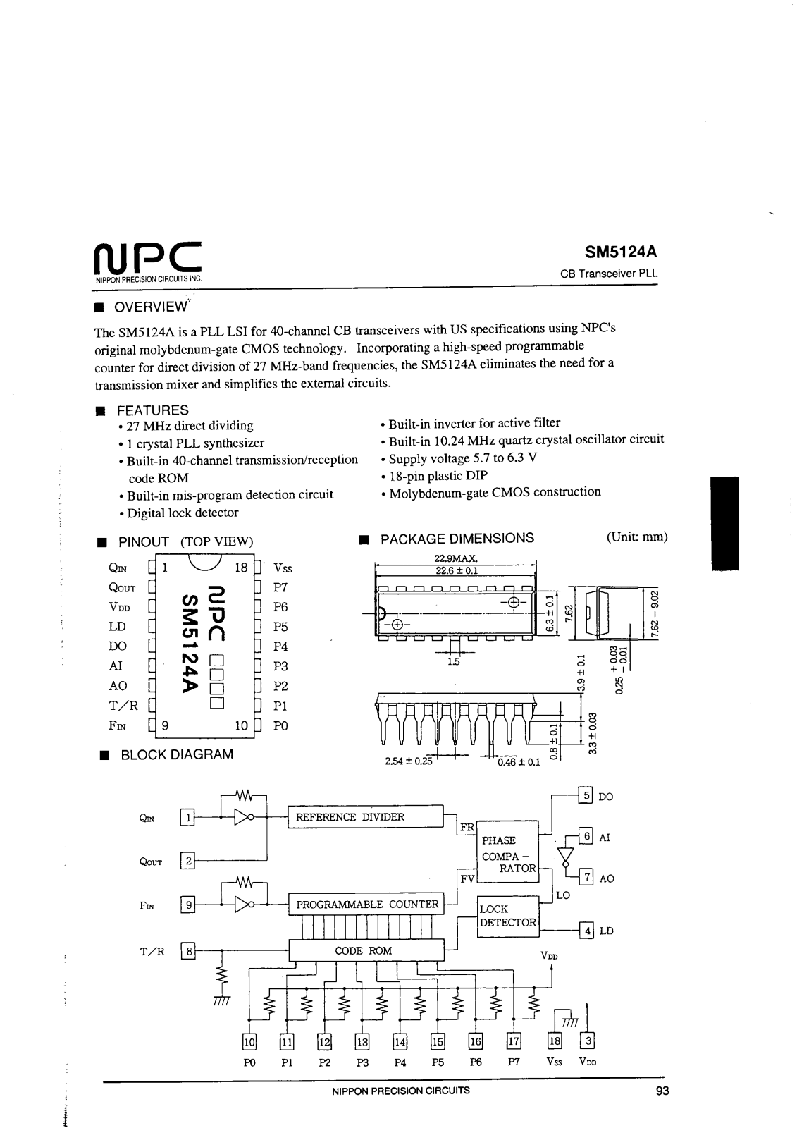 NPC SM5124A Datasheet