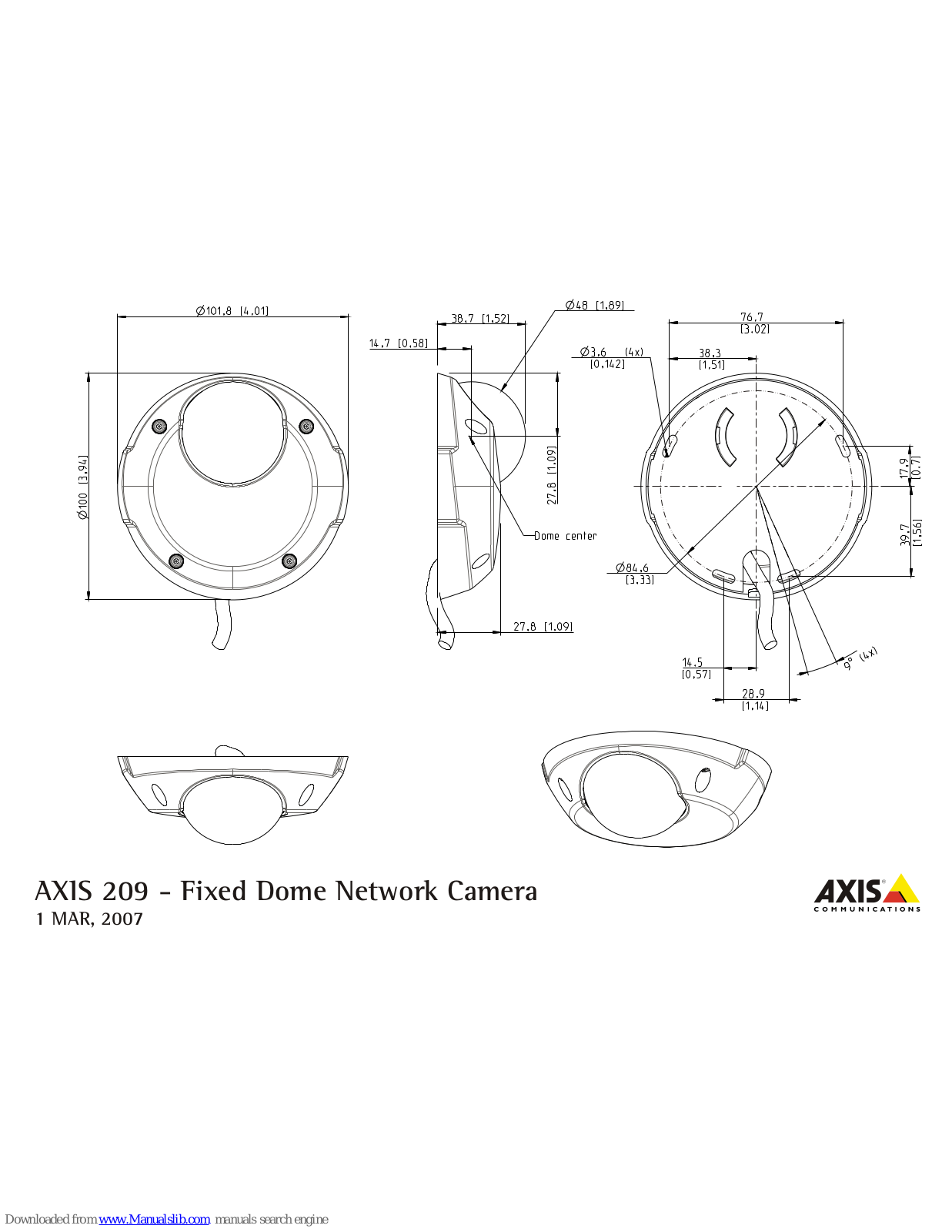 Axis 209 Product Dimensions