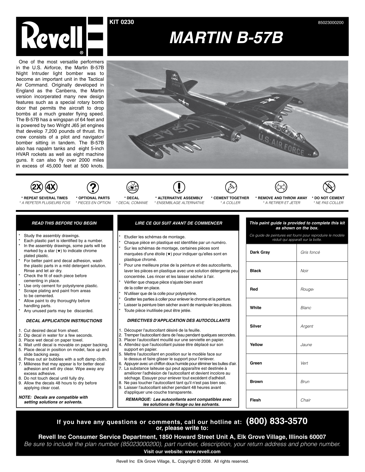 REVELL B-57B SSP User Manual