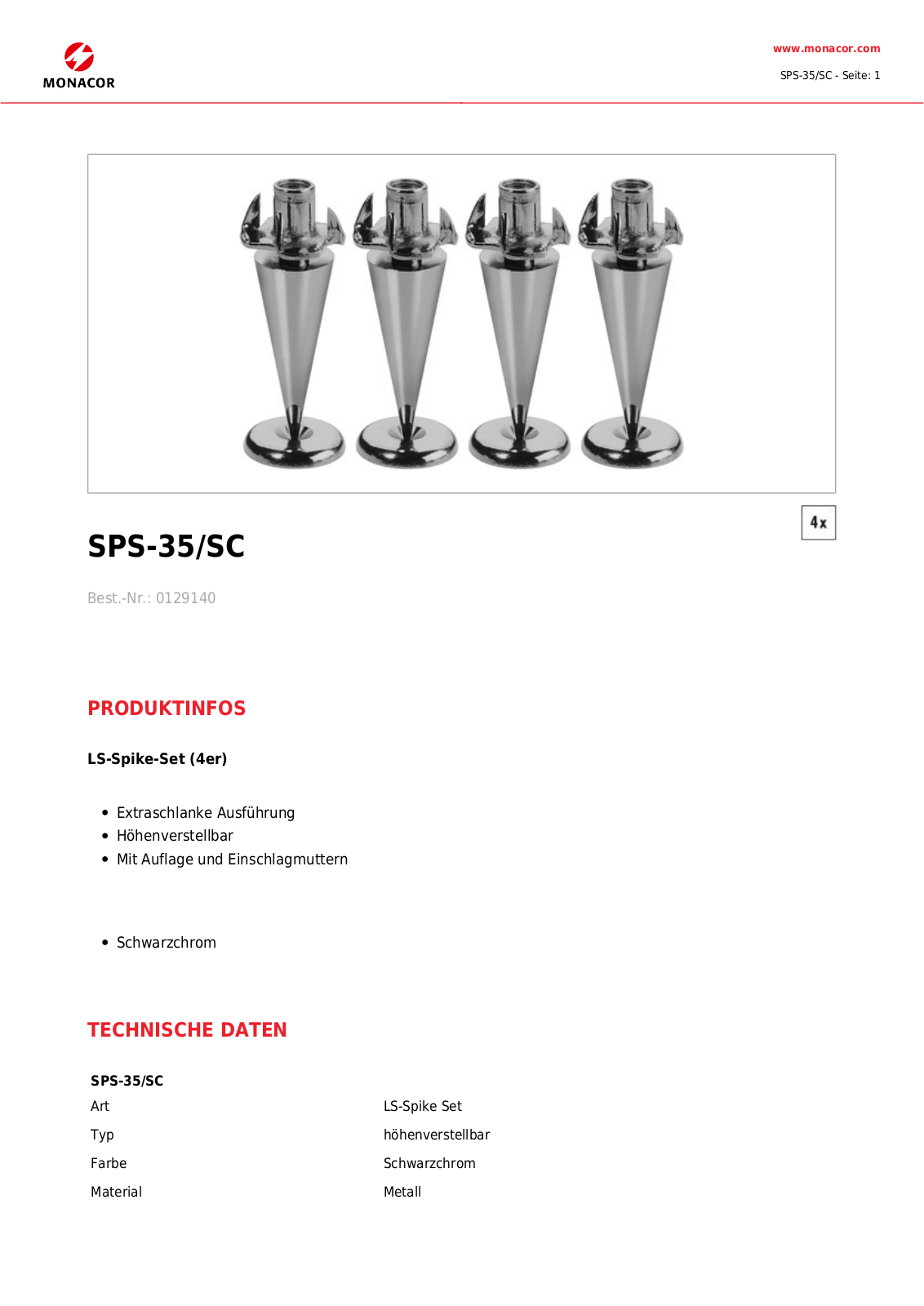 MONACOR SPS-35/SC Datasheet - ManualMachine.com