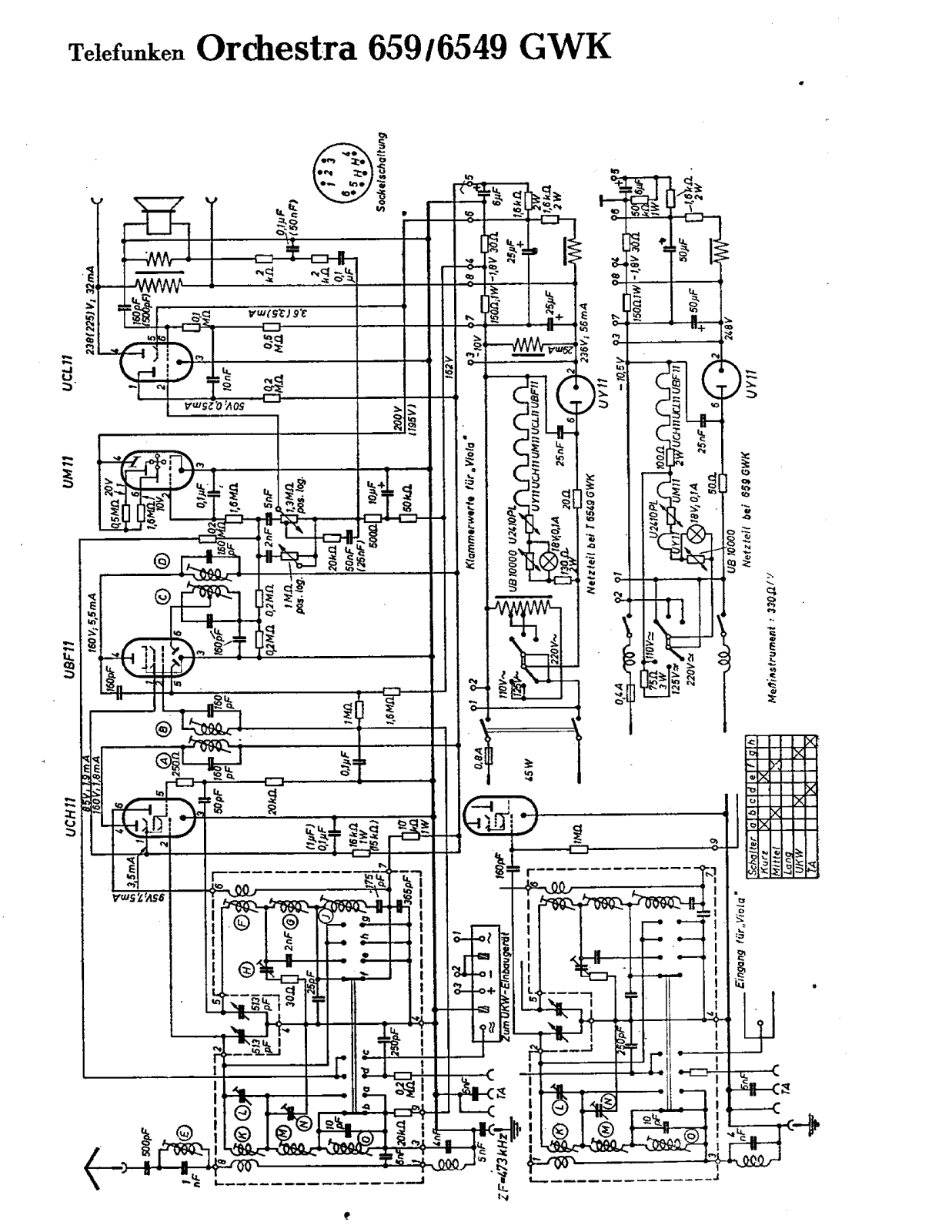 Telefunken Orchestra-659 Schematic