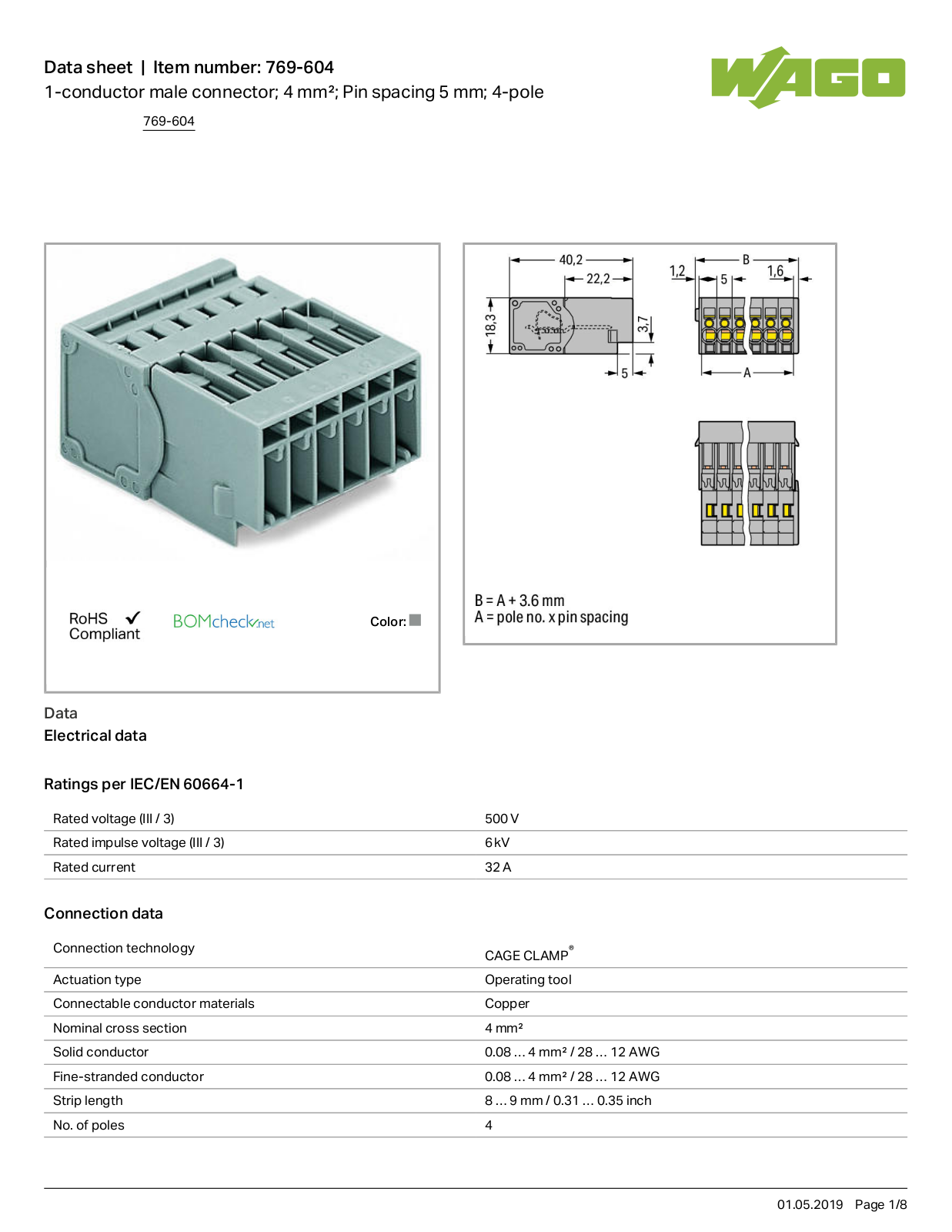 Wago 769-604 Data Sheet