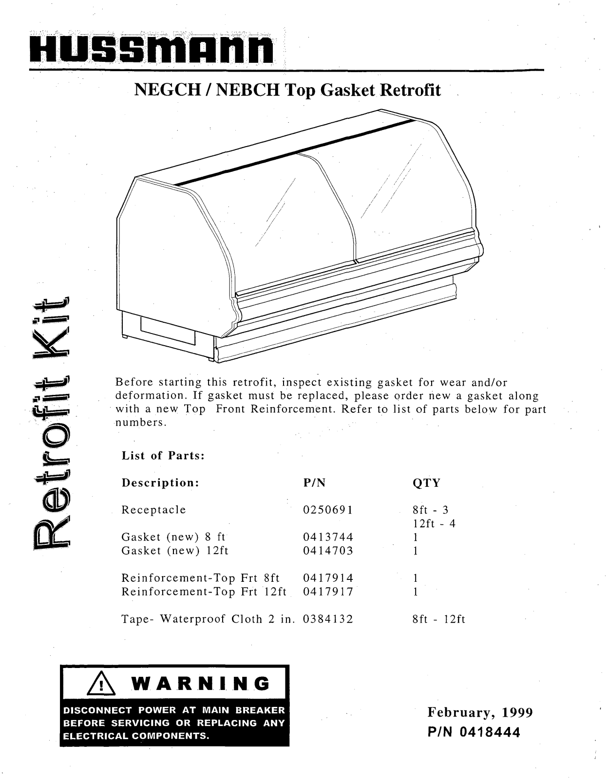 Hussmann NEBCH, NEGCH Install Manual